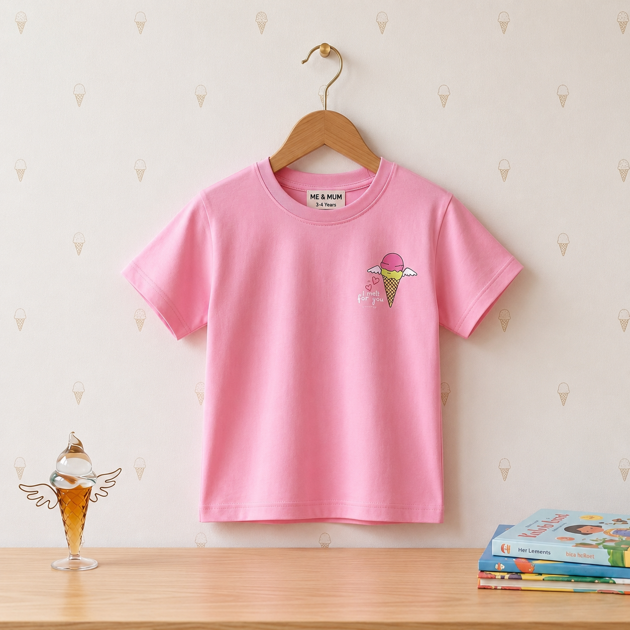 Girls Pink Ice Cream T-Shirt
