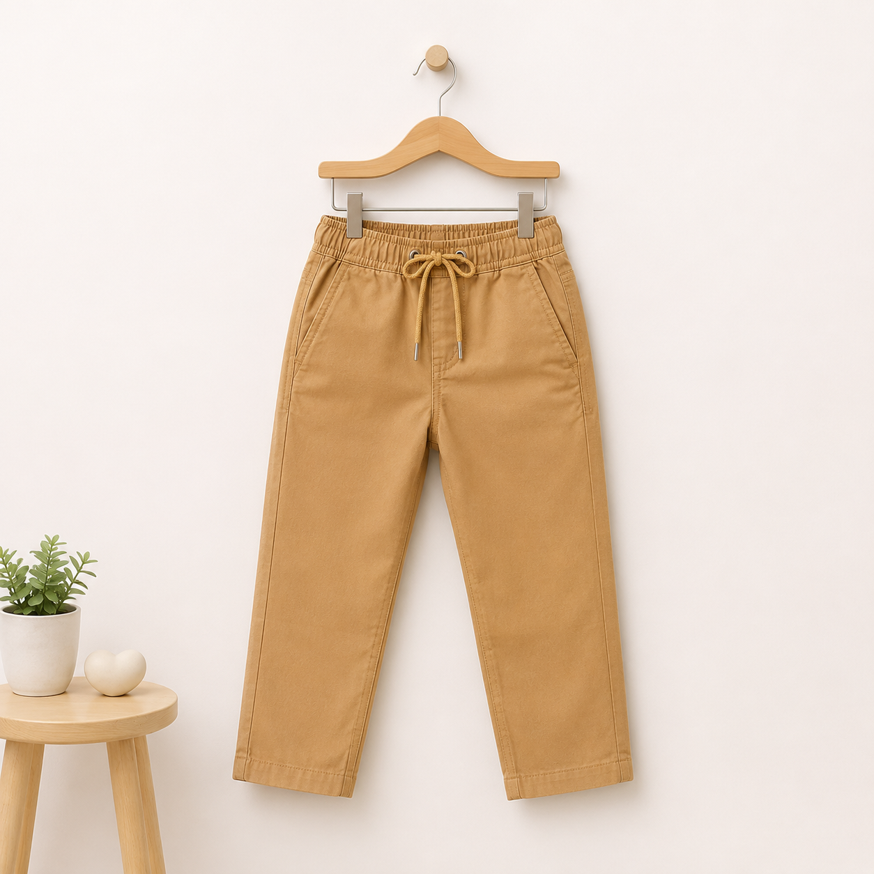 Kids Cotton Twill Drawstring Casual Pant